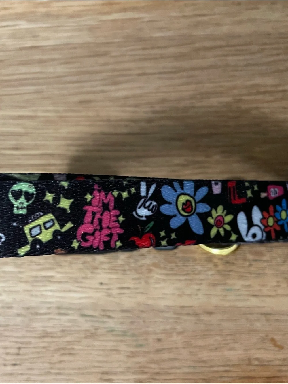 NWOT Bloomie's Doodle Gold-Tone & Printed Floral Pattern Adjustable Collar